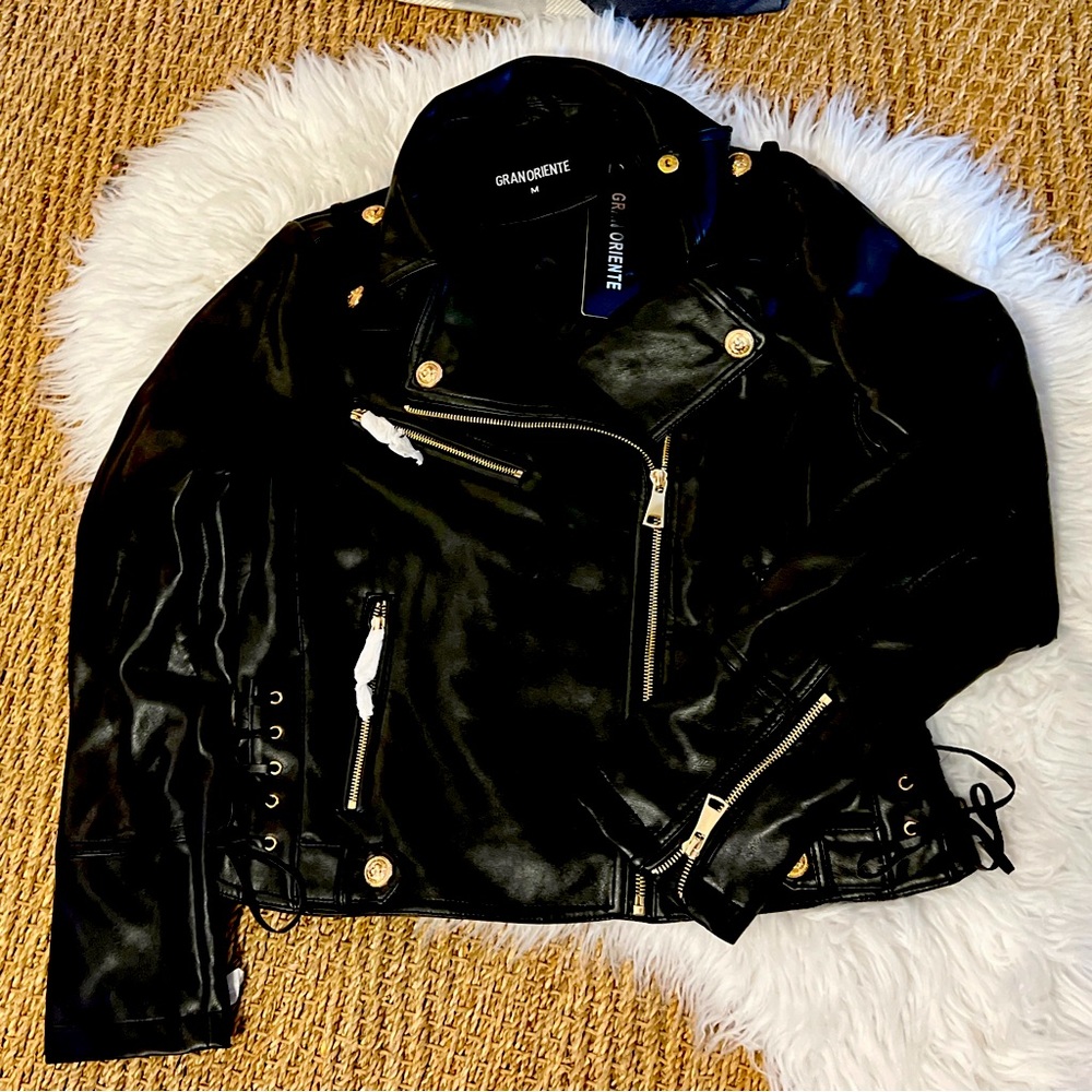 NWT Faux Leather Moto Jacket FREE SHIPPING!